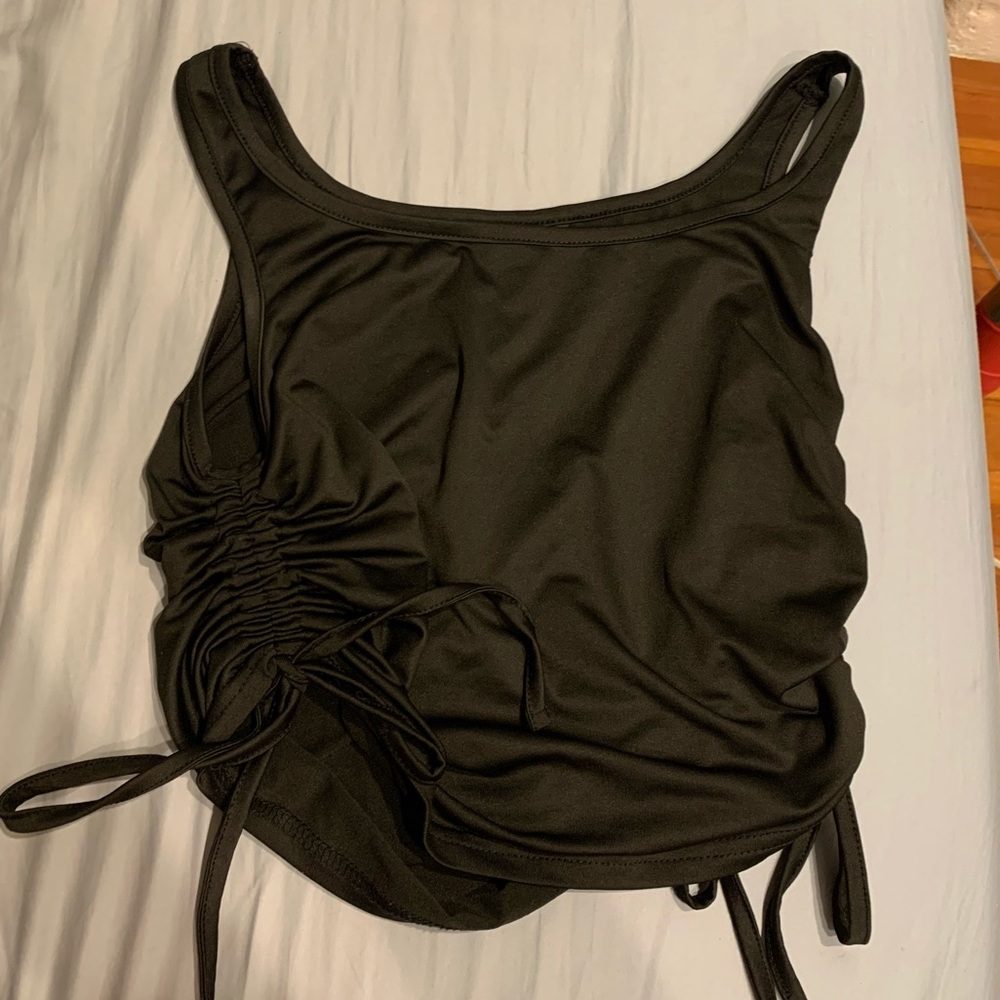 Black scrunch/tie tank